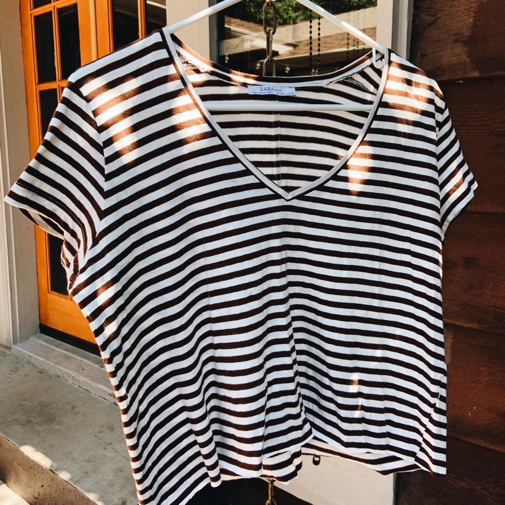 Zara cropped shirt